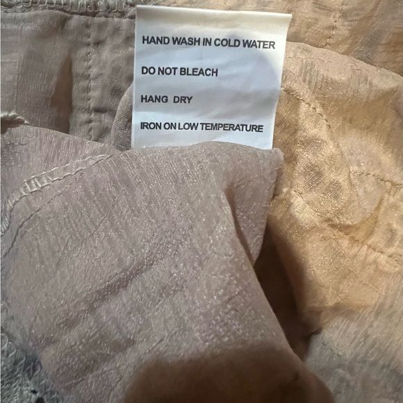 Solitaire Linen Blouse Tunic Beige Tan Large - Picture 3 of 11